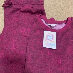 Lularoe Matching Sweater and Jogger Lulu Set XS Dark Pink/Magenta